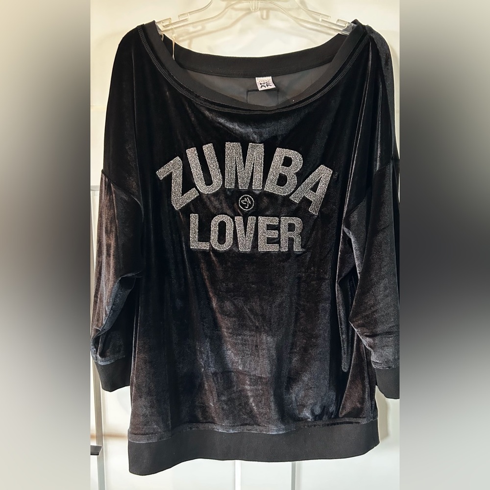 Zumba velour off shoulder top